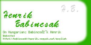 henrik babincsak business card